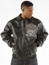 Pelle Pelle Mens Grandmaster Black Plush Leather Jacket