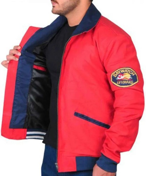 Baywatch David Hasselhoff Red Cotton Jacket