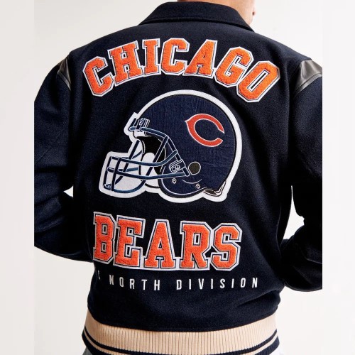 1985 Chicago Bears Super Bowl Champions Varsity Navy Wool Jacket