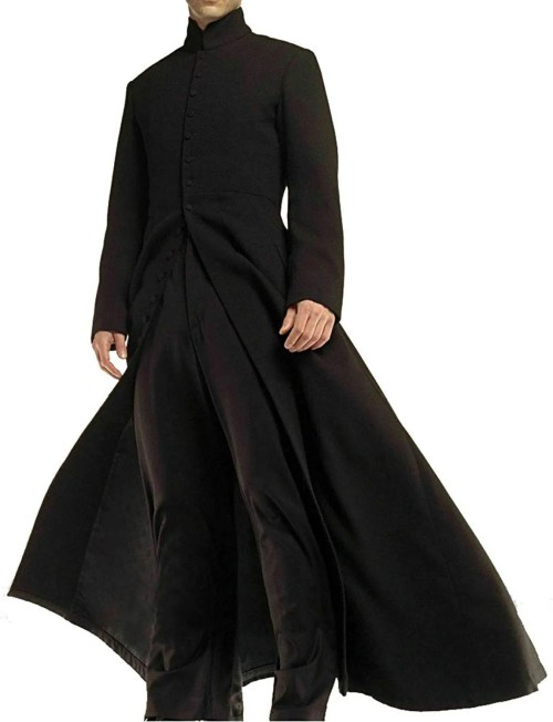 NEO MATRIX HEAVY DUTY WOOL BLACK COAT