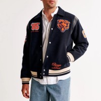 1985 Chicago Bears Super Bowl Champions Varsity Navy Wool Jacket