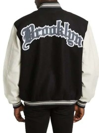 Mac Hane Brooklyn Nets Starter Wool Printed Bomber Jacket