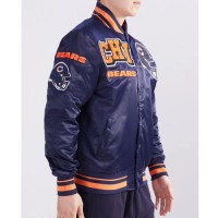 Chicago Bears Mashup Classic Rib Navy Full-Snap Satin Jacket