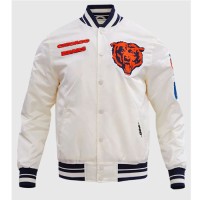 Chicago Bears Retro Classic Rib Full-Snap Satin Jacket