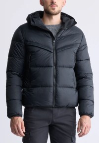 Black Mens Hooded Puffer Jacket