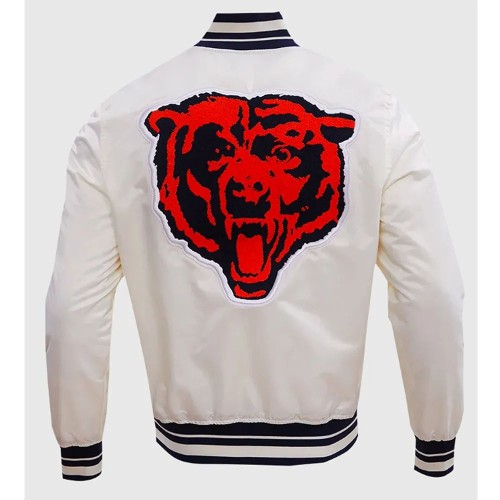 Chicago Bears Retro Classic Rib Full-Snap Satin Jacket