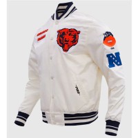 Chicago Bears Retro Classic Rib Full-Snap Satin Jacket