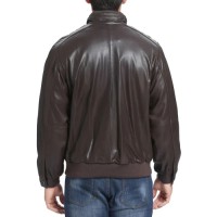 Men’s Classic Fit Lambskin Leather Bomber Jacket