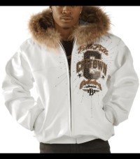 Pelle Pelle Chi-Town White Jacket Fur Collar