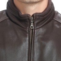 Men’s Classic Fit Lambskin Leather Bomber Jacket