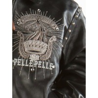 Pelle Pelle Mens Grandmaster Black Plush Leather Jacket