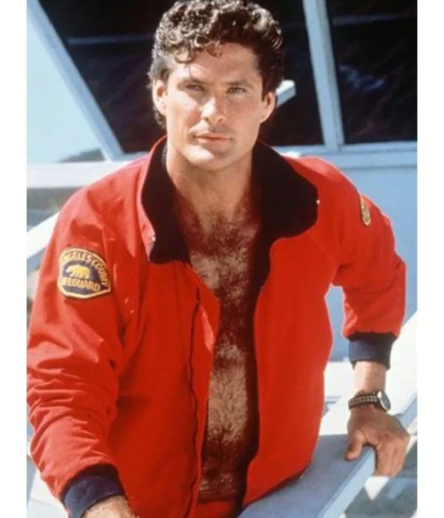 Baywatch David Hasselhoff Red Cotton Jacket