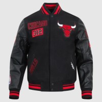 Pro Standard Men’s Bulls Area Code Wool Varsity Jacket