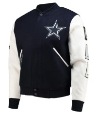 Dallas Cowboys Navy and White Varsity Jacket