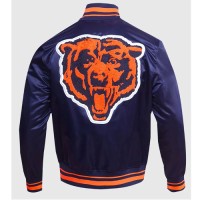 Chicago Bears Retro Classic Rib Full-Snap Satin Jacket