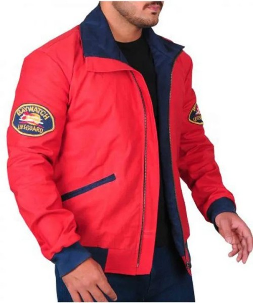 Baywatch David Hasselhoff Red Cotton Jacket